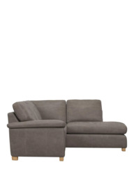 John Lewis Camden RHF Chaise Corner Leather Sofa, Light Leg - thumbnail 3