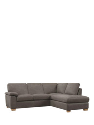 John Lewis Camden RHF Chaise Corner Leather Sofa, Light Leg - thumbnail 1