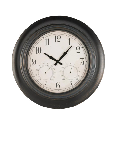 Libra Interiors Outdoor Metal Wall Clock with Temperature & Humidity, 53cm - image 1