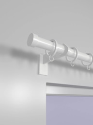 John Lewis Made to Order Select Curtain Pole with Rings and Stud Finial, Wall Fix, Dia.25mm - thumbnail 2