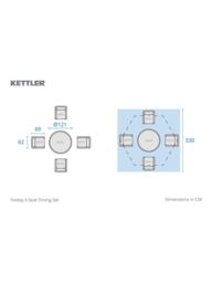 KETTLER Foxley Woven 4-Seater Round Garden Dining Table & Chair Set with Parasol & Base, Grey - thumbnail 6