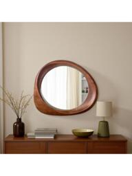 Yearn Eden Oak Wood Wall Mirror, 100 x 90cm, Walnut - thumbnail 4