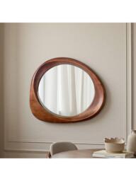 Yearn Eden Oak Wood Wall Mirror, 100 x 90cm, Walnut - thumbnail 3