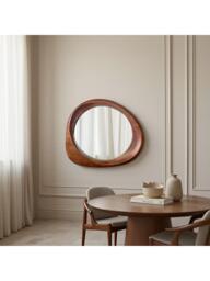 Yearn Eden Oak Wood Wall Mirror, 100 x 90cm, Walnut - thumbnail 2