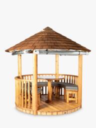 Breeze House Mara Signature Cedar Shingle Roof Circular Gazebo, FSC-Certified (Scandinavian Redwood) - thumbnail 3
