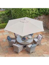 LG Outdoor Monte Carlo 6-Seater Round Garden Dining Table & Chairs Set - thumbnail 2