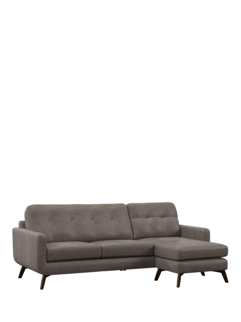 John Lewis Barbican RHF Chaise Leather Sofa, Dark Leg - image 1