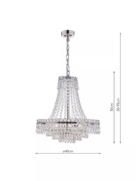 Laura Ashley Enid Crystal Glass Chandelier Ceiling Light, Clear - thumbnail 6