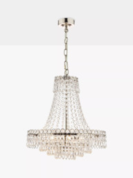 Laura Ashley Enid Crystal Glass Chandelier Ceiling Light, Clear - thumbnail 2