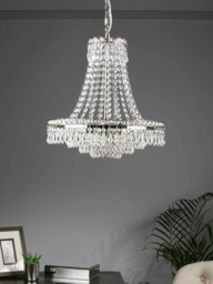 Laura Ashley Enid Crystal Glass Chandelier Ceiling Light, Clear - thumbnail 3