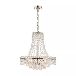 Laura Ashley Enid Crystal Glass Chandelier Ceiling Light, Clear - thumbnail 5