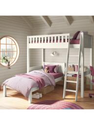 Stompa Arven High Sleeper with Single Bed, White - thumbnail 2