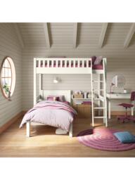 Stompa Arven High Sleeper with Single Bed, White - thumbnail 4
