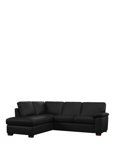 John Lewis Camden LHF Leather Corner Sofa, Dark Leg - image 1