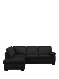 John Lewis Camden LHF Leather Corner Sofa, Dark Leg - thumbnail 5