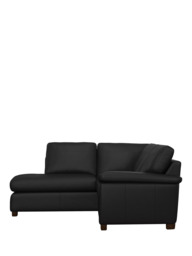 John Lewis Camden LHF Leather Corner Sofa, Dark Leg - thumbnail 3