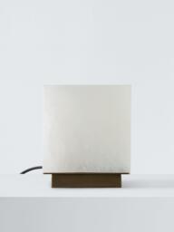 John Lewis Stonemen Cube Table Lamp, White - thumbnail 2