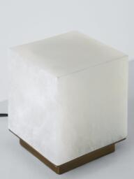 John Lewis Stonemen Cube Table Lamp, White - thumbnail 3