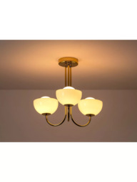 houseof Glass Bowl 3-Arm Ceiling Light - thumbnail 3