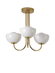 houseof Glass Bowl 3-Arm Ceiling Light - thumbnail 2