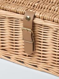 John Lewis Underbed Willow Storage Basket with Leather Strap, Natural - thumbnail 3