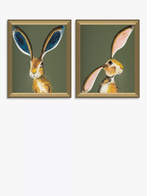 John Lewis Quinn Russell 'Marley & Maisie' Framed Print, Set of 2, 55 x 45cm, Green - image 1