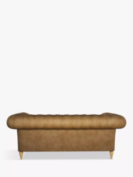 John Lewis Cromwell Chesterfield Large 3 Seater Leather Sofa, Light Leg, Demetra Light Tan - thumbnail 5