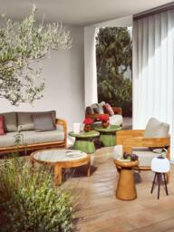 John Lewis Terra Teak Wood 2-Seater Garden Sofa - thumbnail 2
