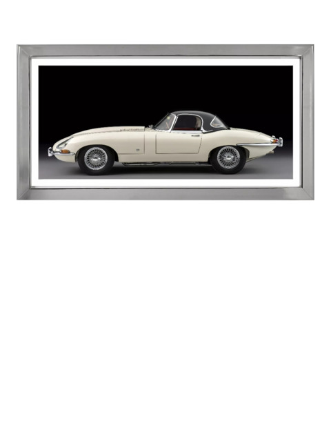 Brookpace Lascelles 'Jaguar E-Type' Car Framed Print, 49 x 99cm, White/Black - image 1