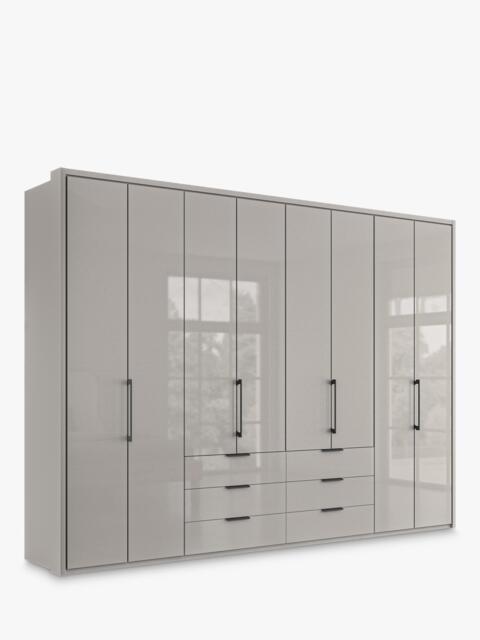 John Lewis Osaka 3m Bi-Fold Wardrobe with 8 Glass Doors & 6 Glass Drawers - image 1