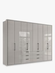 John Lewis Osaka 3m Bi-Fold Wardrobe with 8 Glass Doors & 6 Glass Drawers - thumbnail 1