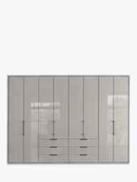 John Lewis Osaka 3m Bi-Fold Wardrobe with 8 Glass Doors & 6 Glass Drawers - thumbnail 4