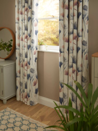 John Lewis Ginkgo Print Pair Blackout/Thermal Lined Eyelet Curtains, Multi - thumbnail 4
