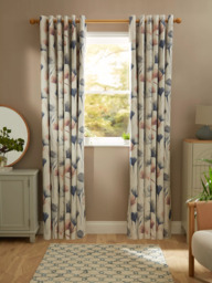 John Lewis Ginkgo Print Pair Blackout/Thermal Lined Eyelet Curtains, Multi - thumbnail 3