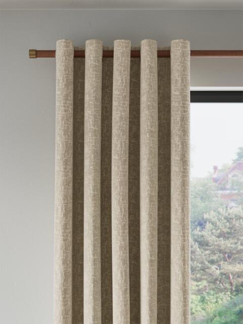 John Lewis Distressed Velvet Pair Lined Eyelet Curtains, Champagne - image 1