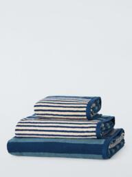 John Lewis Harlyn Stripe Towels, Blue