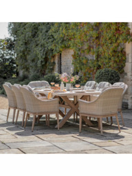 Bramblecrest Monterey Woven 8-Seater Garden Dining Table & Chairs Set, Sandstone - thumbnail 2