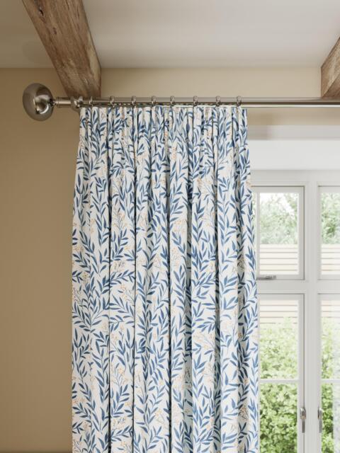 John Lewis Tansy Pair Blackout Lined Pencil Pleat Curtains, Blue/Yellow - image 1