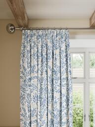 John Lewis Tansy Pair Blackout Lined Pencil Pleat Curtains, Blue/Yellow