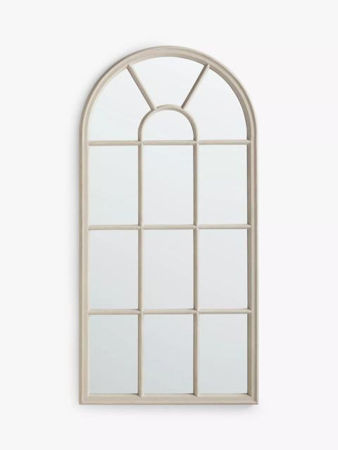 John Lewis Arched Wood Frame Window Wall Mirror, 140 x 70cm, Taupe - image 1