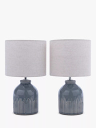 John Lewis Carlow Ceramic Table Lamp, Set of 2 - thumbnail 3