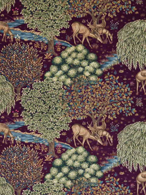 Morris & Co. The Brook Tapestry Made to Measure Curtains or Roman Blind, Tapestry Red - image 1