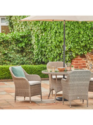 LG Outdoor Monte Carlo 4-Seater Round Garden Dining Table & Chairs Set with Parasol - thumbnail 3