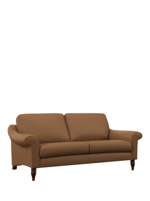John Lewis Camber Large 3 Seater Leather Sofa, Dark Leg - image 1