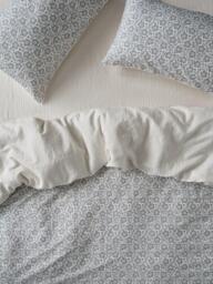 Piglet in Bed Folk Floral Bedding, Dusk Blue - thumbnail 1