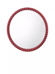 Där Ruan Bobbin Round Wood Frame Wall Mirror, 70cm