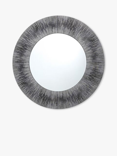 Där Neome Round Wall Mirror, 80cm, Grey/Silver - image 1