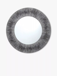 Där Neome Round Wall Mirror, 80cm, Grey/Silver