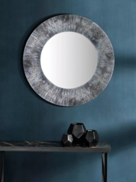 Där Neome Round Wall Mirror, 80cm, Grey/Silver - thumbnail 4