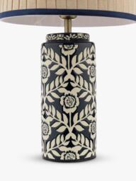 Joules Highclere Glazed Ceramic Base Table Lamp, Navy Blue - thumbnail 4